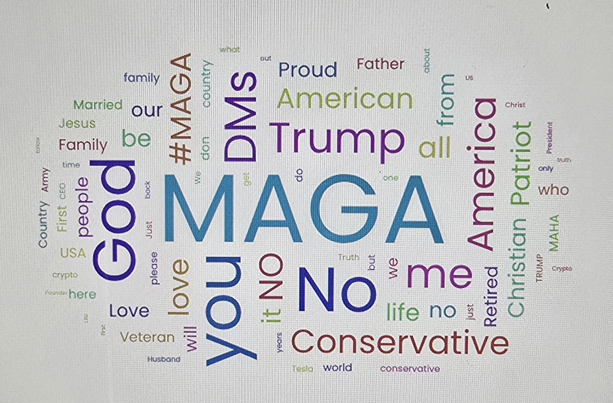 Denosko1's tweet image. This is an interest cloud taken from keywords of all my followers' bios.
This is actually pretty impressive. Which word are you?
