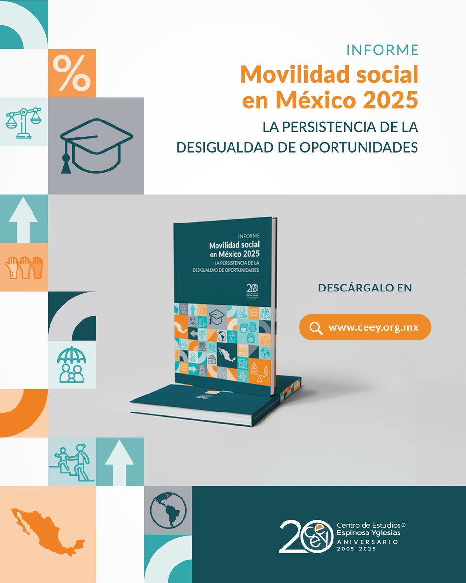 ceeymx's tweet image. Los caminos de la vida no son iguales para todos🛣️❌
↪️🏚️De cada 100 mexicanos que nacen en el nivel más bajo de recursos económicos
↪️😞50 se quedan en el mismo nivel el resto de su vida
Esta es la movilidad social en MX⚖️
🟠Informe #MovilidadSocial2025 bit.ly/informe-movili…