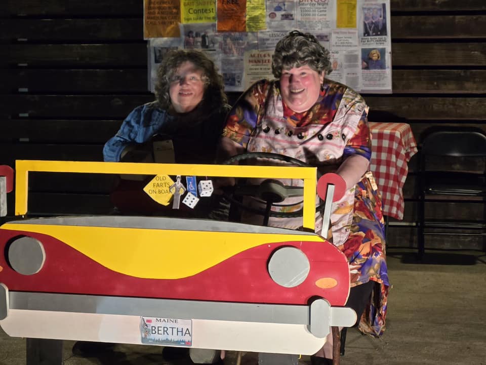 Bertha's ready for yard-sailin! Let's hope she doesn't run over Caesa'! Curtain's up at 6:00 PM FREE at Knowlton Park - sponsored by the City of Ellsworth and brought to you by The Grand!