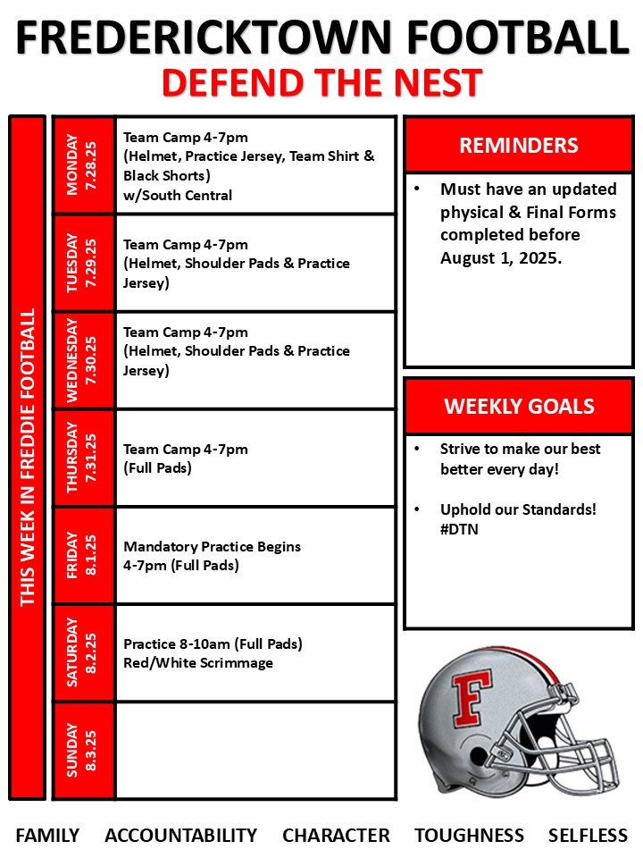 13 Days until our 4-way scrimmage with Mohawk, Monroeville &amp; Lakota. 26 Days until Game 1 vs Highland. We must get better each day! #DTN #TPW #FACTS