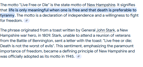 BobbyPiton3's tweet image. &quot;Live Free or Die&quot;.... what a great state motto