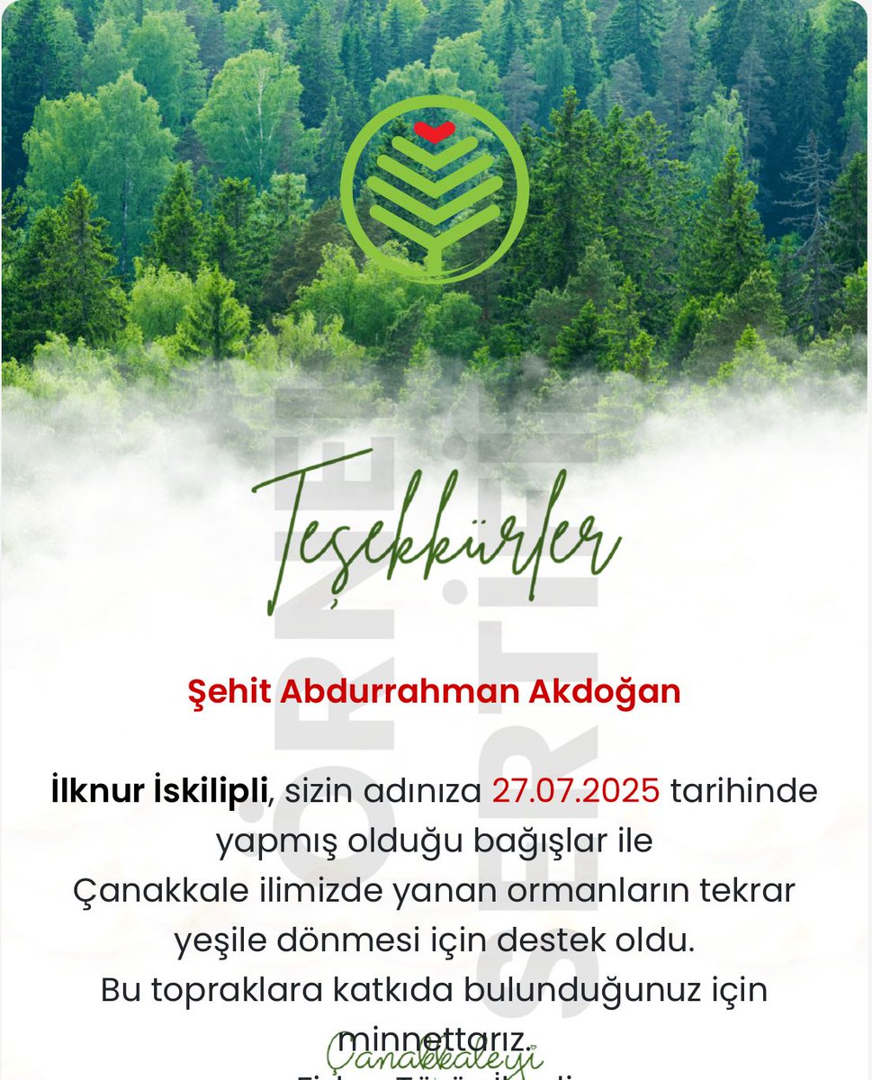 Ormanlarımızdaki canlarımızı da unutmayalım.