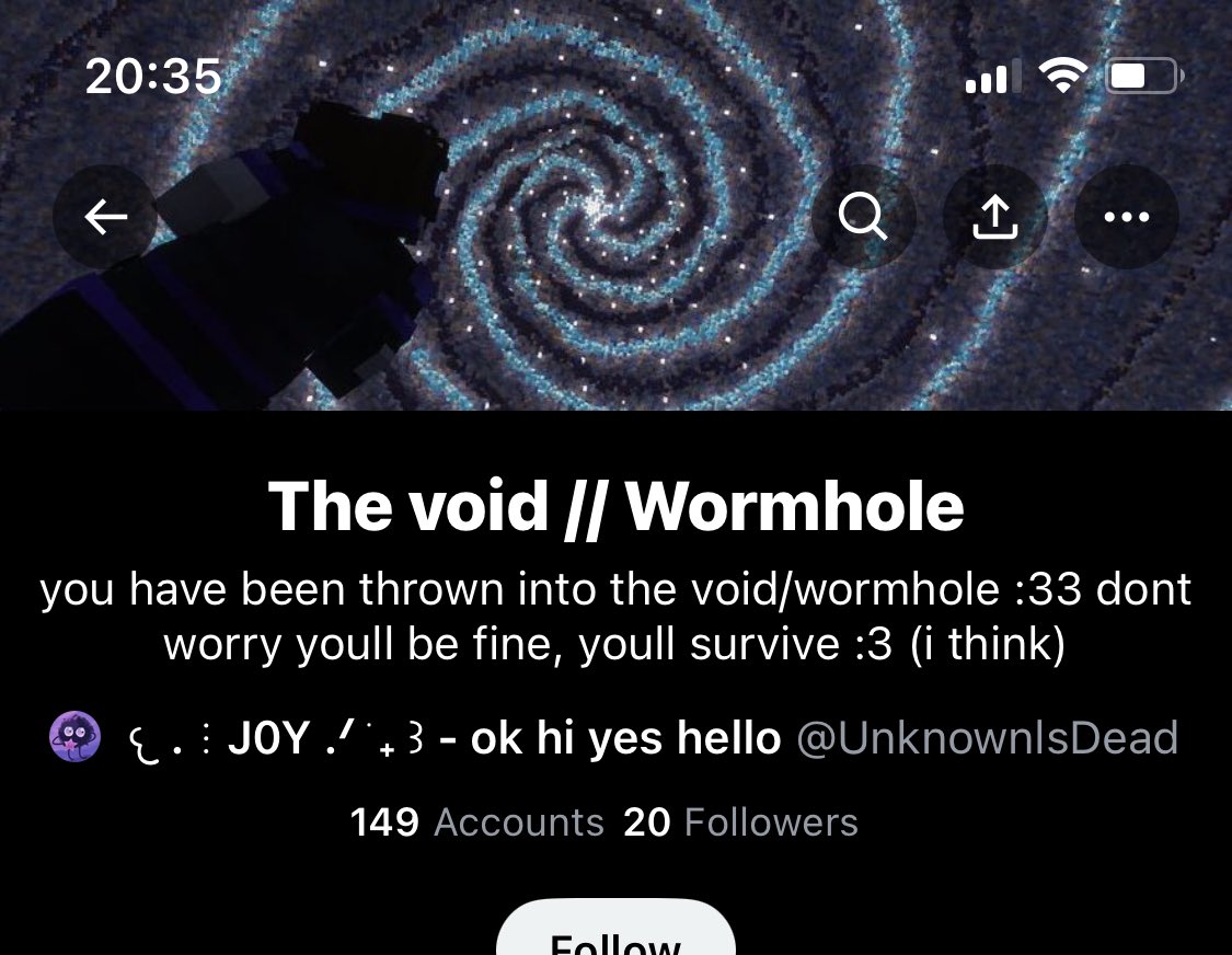 LeftEyebag's tweet image. i was thrown into the void today