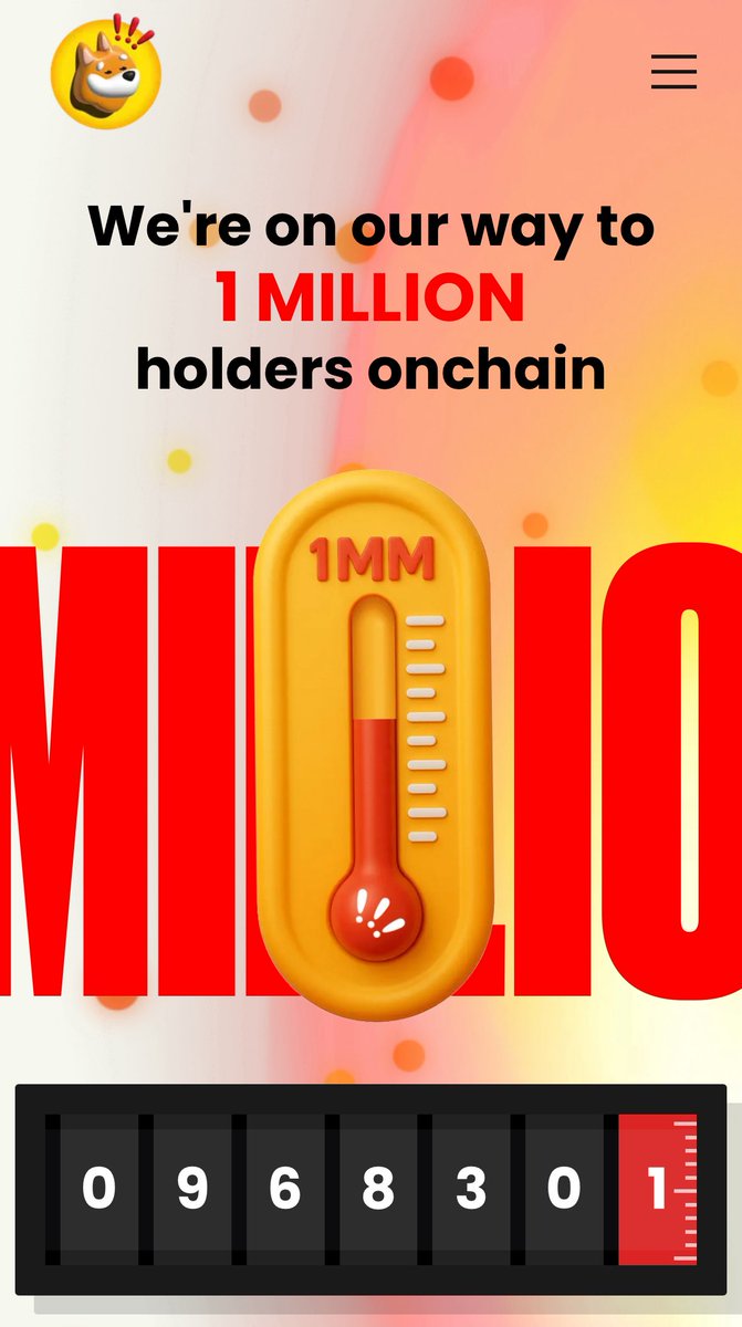Less than 35,000 onchain holders to 1,000,000

Then 1,000,000,000,000 $BONK burn🔥