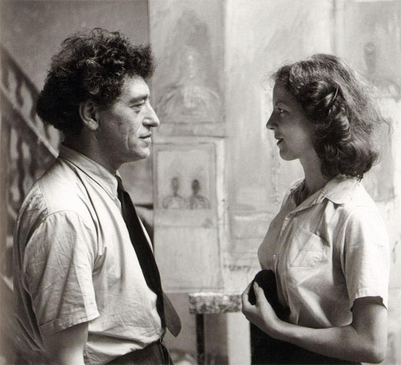zarandillo's tweet image. Alberto y Annette Giacometti en su taller de París, 1951. Photo: Alexander Liberman