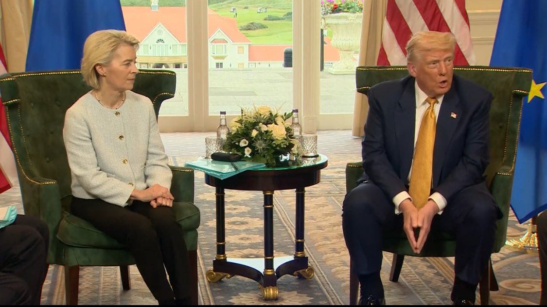 “I want to thank President Trump for his personal commitment. He’s a tough negotiator, but also a dealmaker.”

🇪🇺Unconditional surrender.