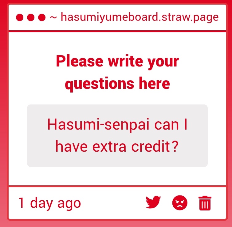 KeitoHasum1's tweet image. Give me a reason, why should I give you extra credit?