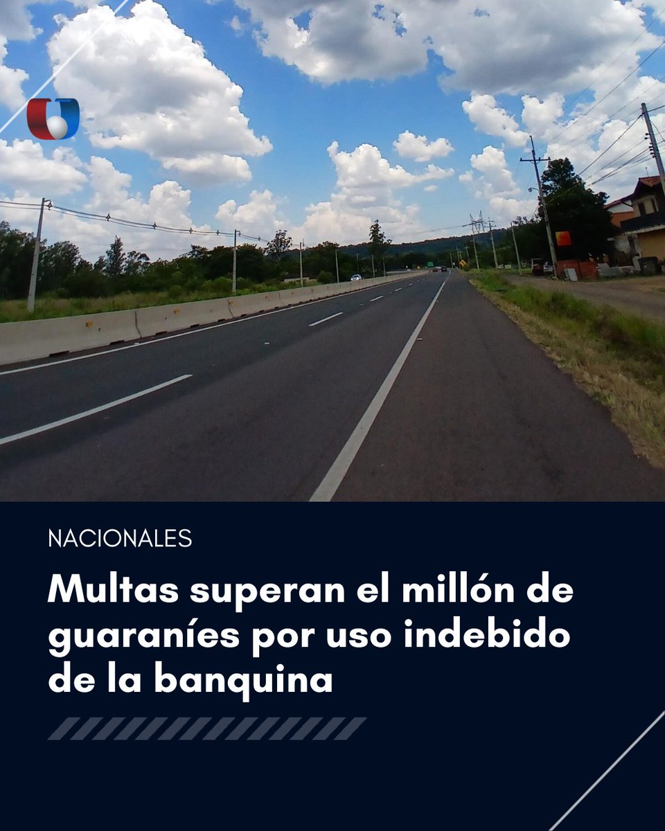 Unicanal's tweet image. ¡Atención, conductores! 🚘🚛
📌MOPC recuerda que el uso indebido de la banquina constituye una infracción grave y la multa puede llegar a G. 1.115.020.
🗣️"La banquina no es para adelantamientos ni para evitar embotellamientos. Está destinada solo a emergencias, peatones o…