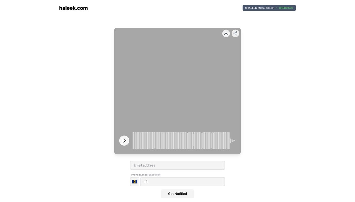 We're live

going to be adding features over time but I'm excited to be sharing this

a lot of fire to share

haleek.com