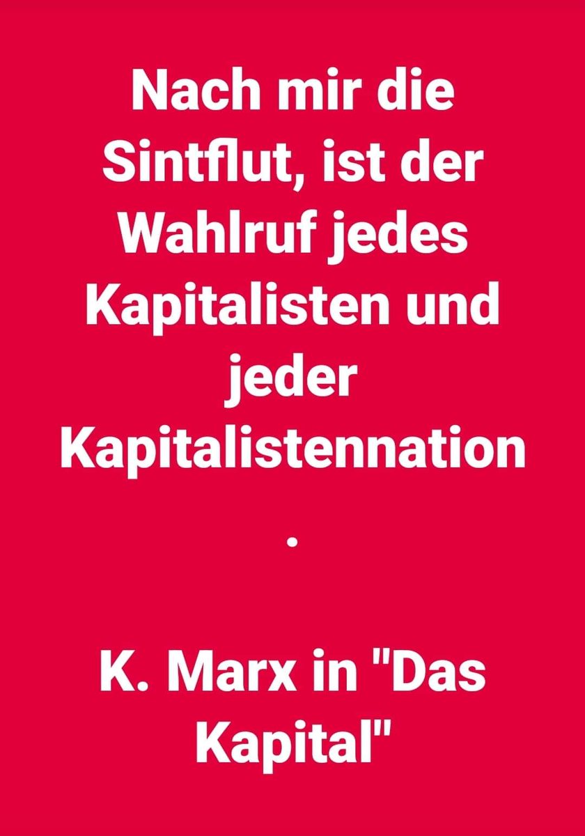 KJehonathan's tweet photo. @WagenDemokratie @tommitulpe62 Wenn der #Mensch zur #Ware wird, kann das nur eine #Ausbeuterordnung als #Klassengesellschaft wie der #Kapitalismus sein, wo nur allein der #Maximalprofit mit dessen ewigem unendlichen Wachstum zählt ...
✊🏻#KarlMarx🚩 https://t.co/DQfXYmCRgK