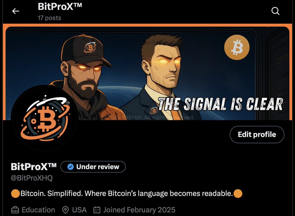 We updated our profile and visuals.
That’s why the blue check is under review.
Best when you pair it with Night Mode...😉

BitProX. 
Where Bitcoin’s language becomes readable.