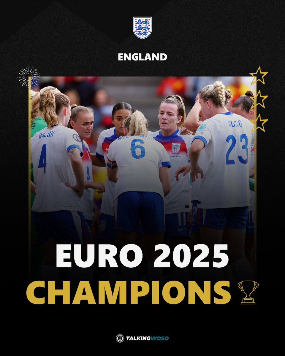 TalkingWoSo's tweet image. Unrelenting mentality monsters and brimming with English guile: the back-to-back European champions. You Lionesses! 🏆
📸 @Lionesses