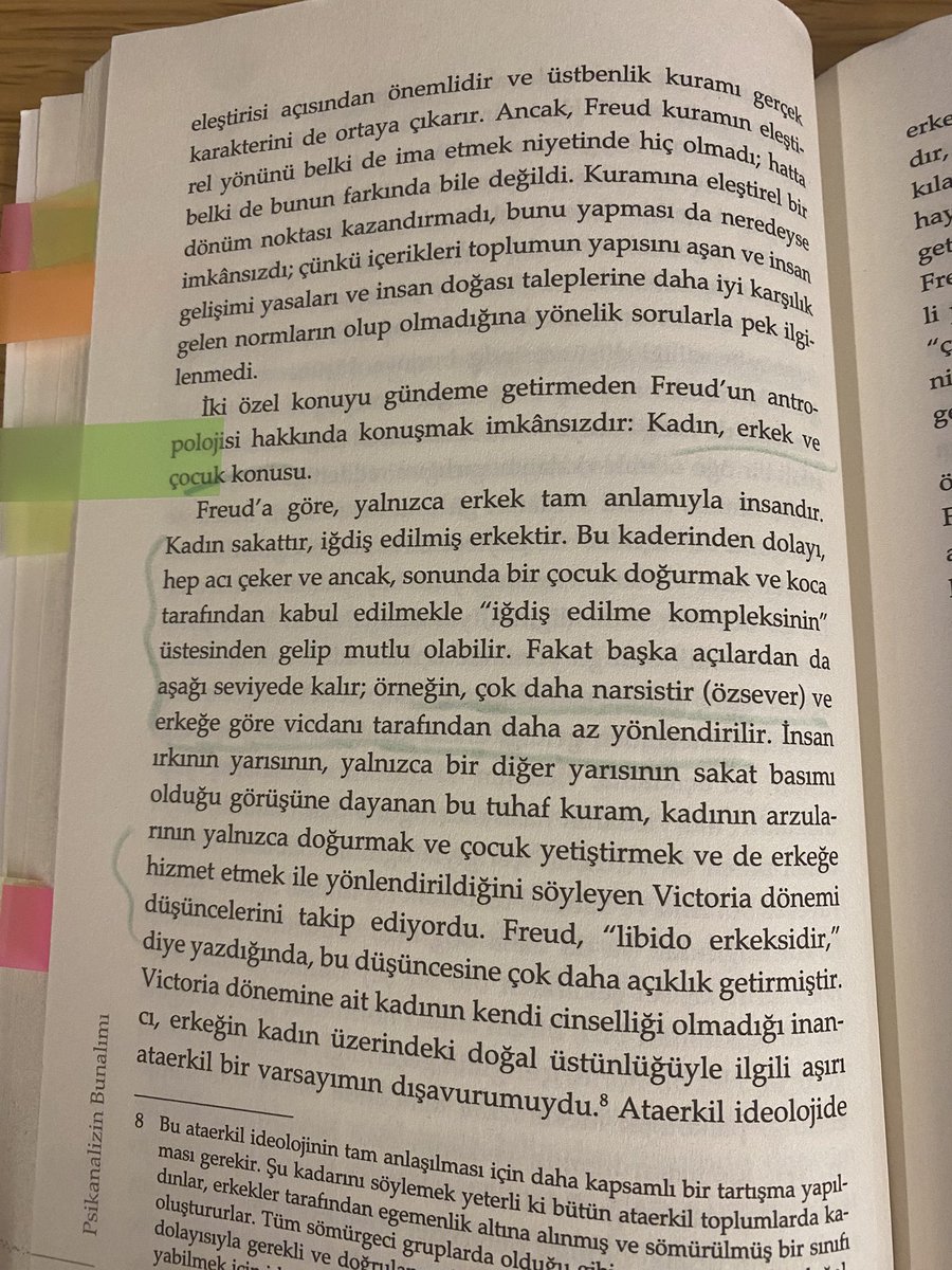 ozc_nn's tweet photo. “Freud’a göre, yalnızca erkek tam anlamıyla insandır. Kadın sakattır, iğdiş edilmiş erkektir. Bu kaderinden dolayı hep acı çeker ve ancak, sonunda bir çocuk doğurmak ve koca tarafından kabul edilmekle ‘iğdiş edilme kompleksinin’ üstesinden gelip mutlu olabilir” https://t.co/TB3ZjHcYFg