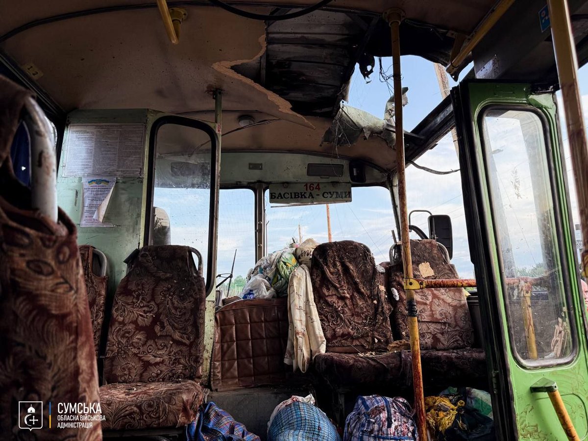 🚨 Russia struck a civilian bus with a drone in Sumy region, killing three women and injuring 19. 

All victims were from a border community they had fled but returned to check on their homes.