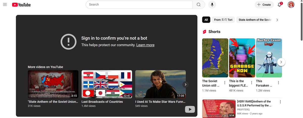 SpaghettLover's tweet image. I keep getting this. I literally can&apos;t watch videos