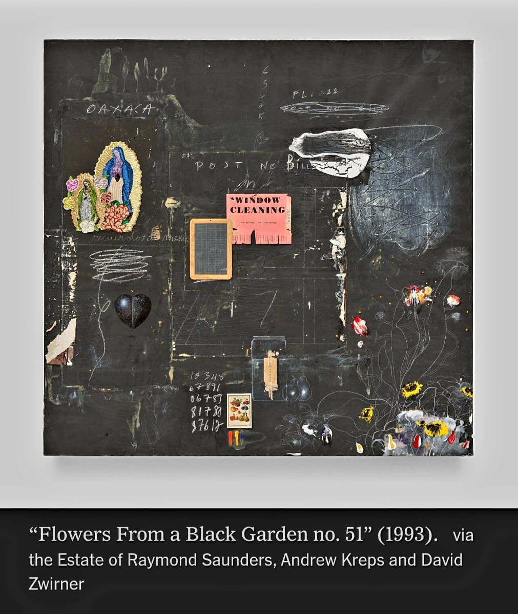 ChristosXanthak's tweet image. in loving memory of 
Raymond Saunders, a belatedly recognized Bay Area artist who decried the art world’s tendency to pigeonhole Black artists by race even as he produced paintings that actively explored racial subjects. He was 90.
