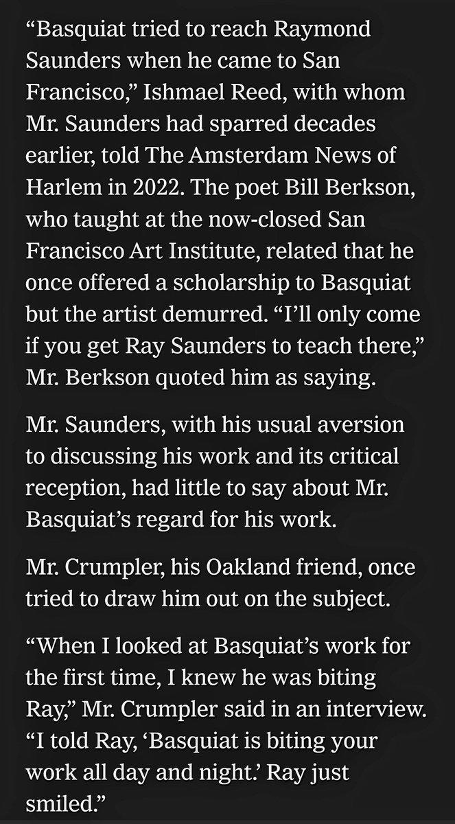 ChristosXanthak's tweet image. in loving memory of 
Raymond Saunders, a belatedly recognized Bay Area artist who decried the art world’s tendency to pigeonhole Black artists by race even as he produced paintings that actively explored racial subjects. He was 90.