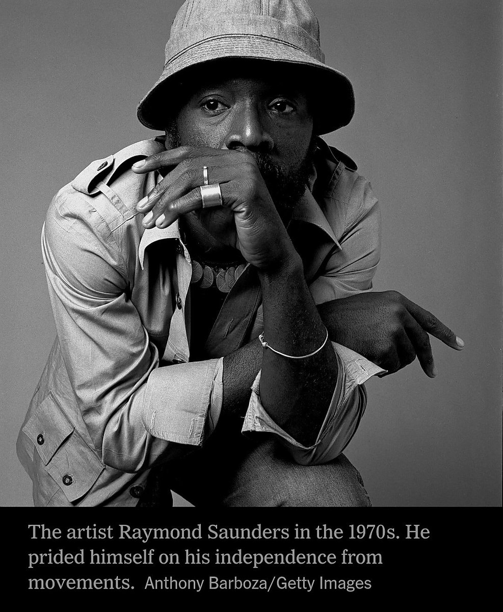 ChristosXanthak's tweet image. in loving memory of 
Raymond Saunders, a belatedly recognized Bay Area artist who decried the art world’s tendency to pigeonhole Black artists by race even as he produced paintings that actively explored racial subjects. He was 90.