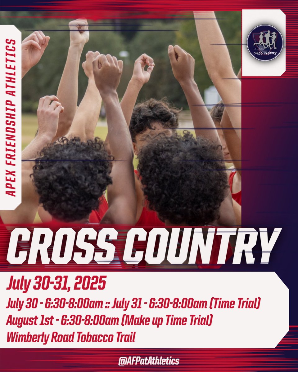 AFPatAthletics's tweet image. Kickoff this Wednesday with an early start to your day! All athletes interested in trying out for Cross Country πββοΈπββοΈ view the tryout details β¬οΈ #PatFam #RepAFHS