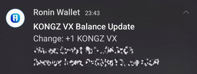 MatiGeekUp's tweet image. On Friday night, I was surprised to find this message in my wallet:
At first, I thought it was a scam, so I started verifying the contract and checking if I appeared as a Kongz VX holder on the Ronin Market.
I was finally able to confirm in the official @CyberKongz Discord that…
