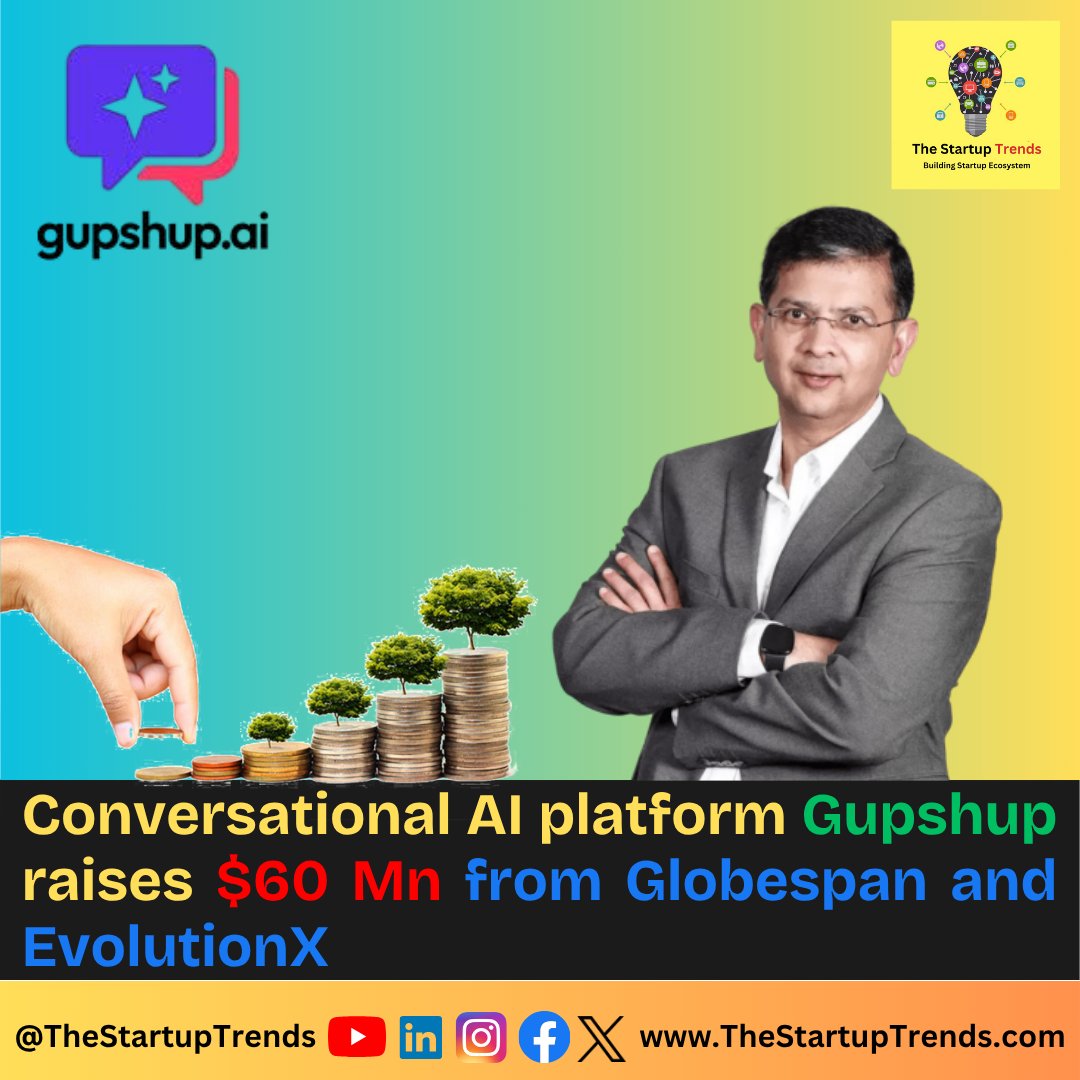 thestartuptrend's tweet image. Read full news: 👉 thestartuptrends.com/Blog/7292/Conv…

#funding #fundraising #fundingnews #businessnews #startups #Gupshup #fundingalert #startupindia #thestartuptrends #startupnews #startupnewsindia @gupshup