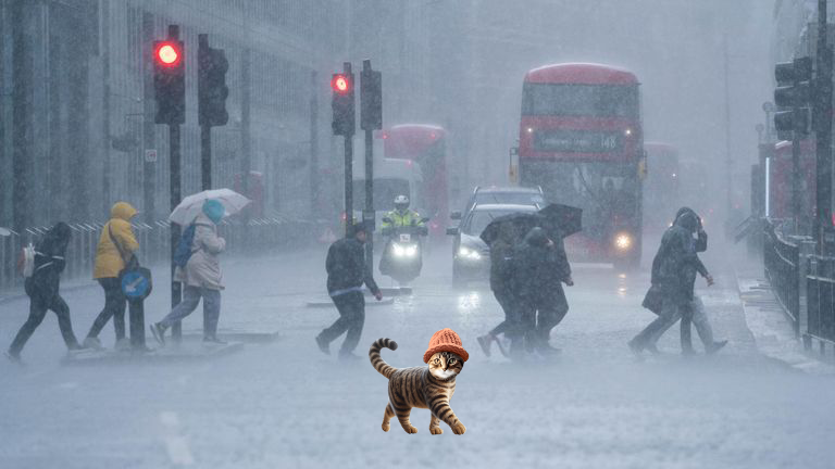 CWIFcats's tweet image. Cat&apos;s drizzly day out 🧢 $cwif @catwifhatsolana