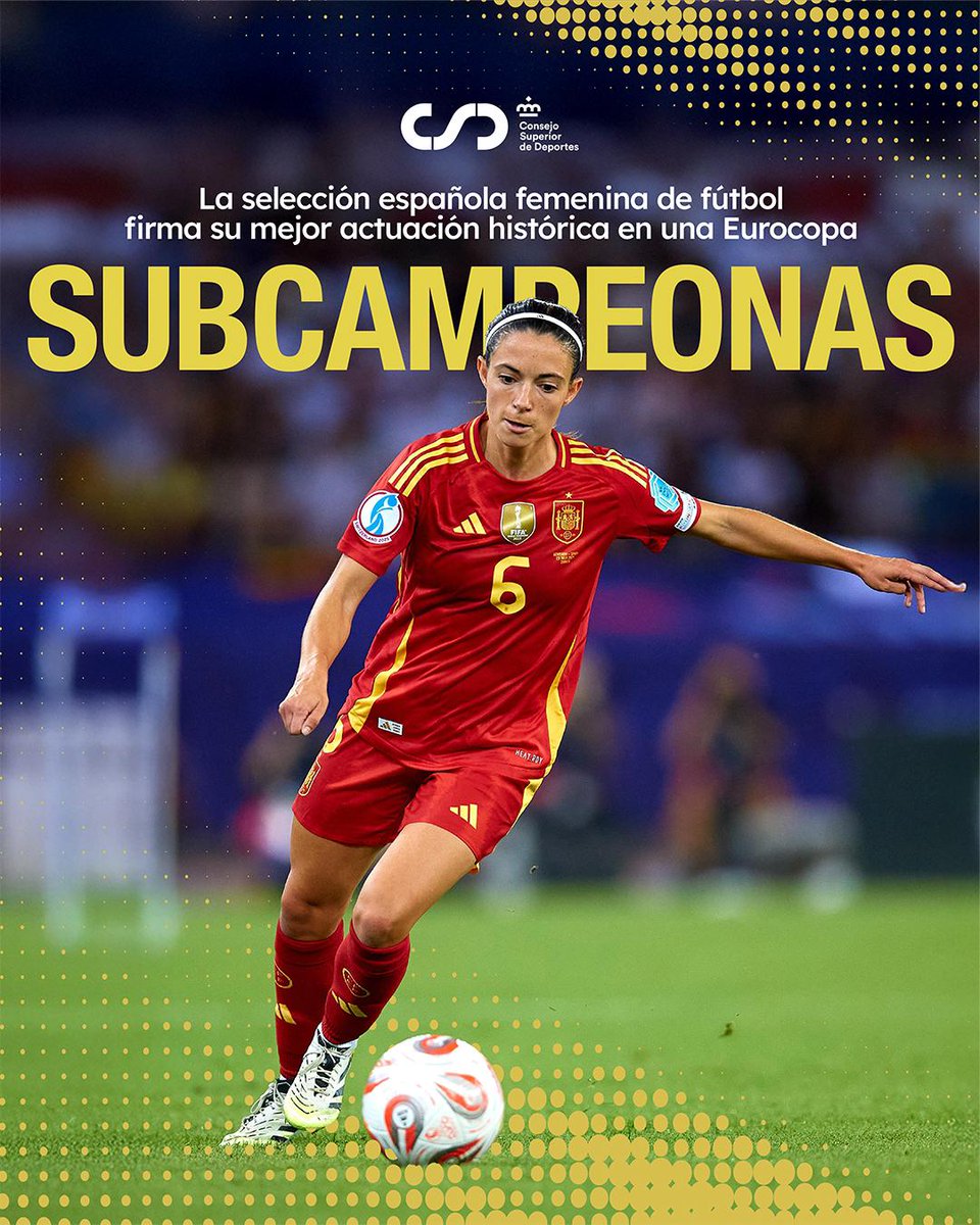 Ministerio de Educación, FP y Deportes (@educaciongob) on Twitter photo ORGULLO INFINITO 🇪🇸❤️
Caer en los penaltis duele, pero lo vuestro ha sido una lección de entrega, coraje y fútbol.
Habéis hecho historia y seguís inspirando a generaciones enteras.
Gracias, <a href="/SEFutbolFem/">Selección Española Femenina de Fútbol</a>. Esto no termina aquí. ORGULLO INFINITO 🇪🇸❤️
Caer en los penaltis duele, pero lo vuestro ha sido una lección de entrega, coraje y fútbol.
Habéis hecho historia y seguís inspirando a generaciones enteras.
Gracias, <a href="/SEFutbolFem/">Selección Española Femenina de Fútbol</a>. Esto no termina aquí.