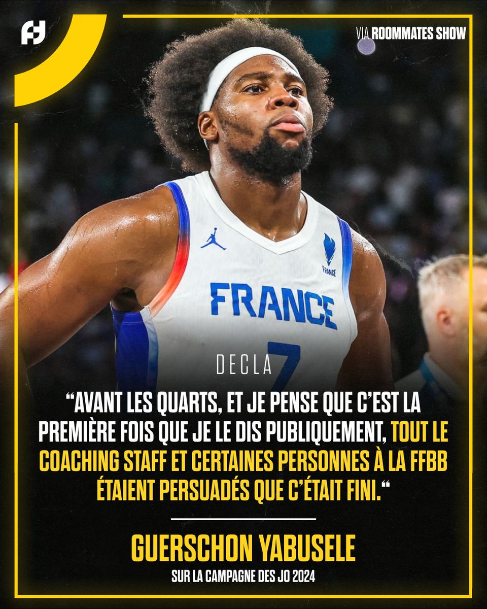 FirstTeam101's tweet image. Les révélations de Guerschon Yabusele sur l'EDF lors de la campagne des J0 2024 🎙️🇫🇷
Invité du @Roommates_Show, le podcast de ses nouveaux coéquipiers Josh Hart et Jalen Brunson, Guerschon est revenu sur la dernière compétition des Bleus !