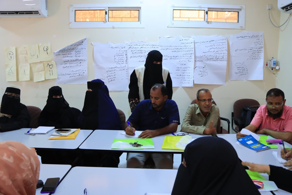 الدورة التدريبية السابعة حول العنف القائم على النوع الاجتماعي وإدارة الحالة التي تُقام في إطار مشروع “حماية المرأة المؤدية إلى تنمية المجتمع”، والمنفذ من قبل هيئة الأمم المتحدة للمرأة – اليمن، وبدعم من مركز الملك سلمان للإغاثة والأعمال الإنسانية، وبالشراكة مع مؤسسة لأجل الجميع