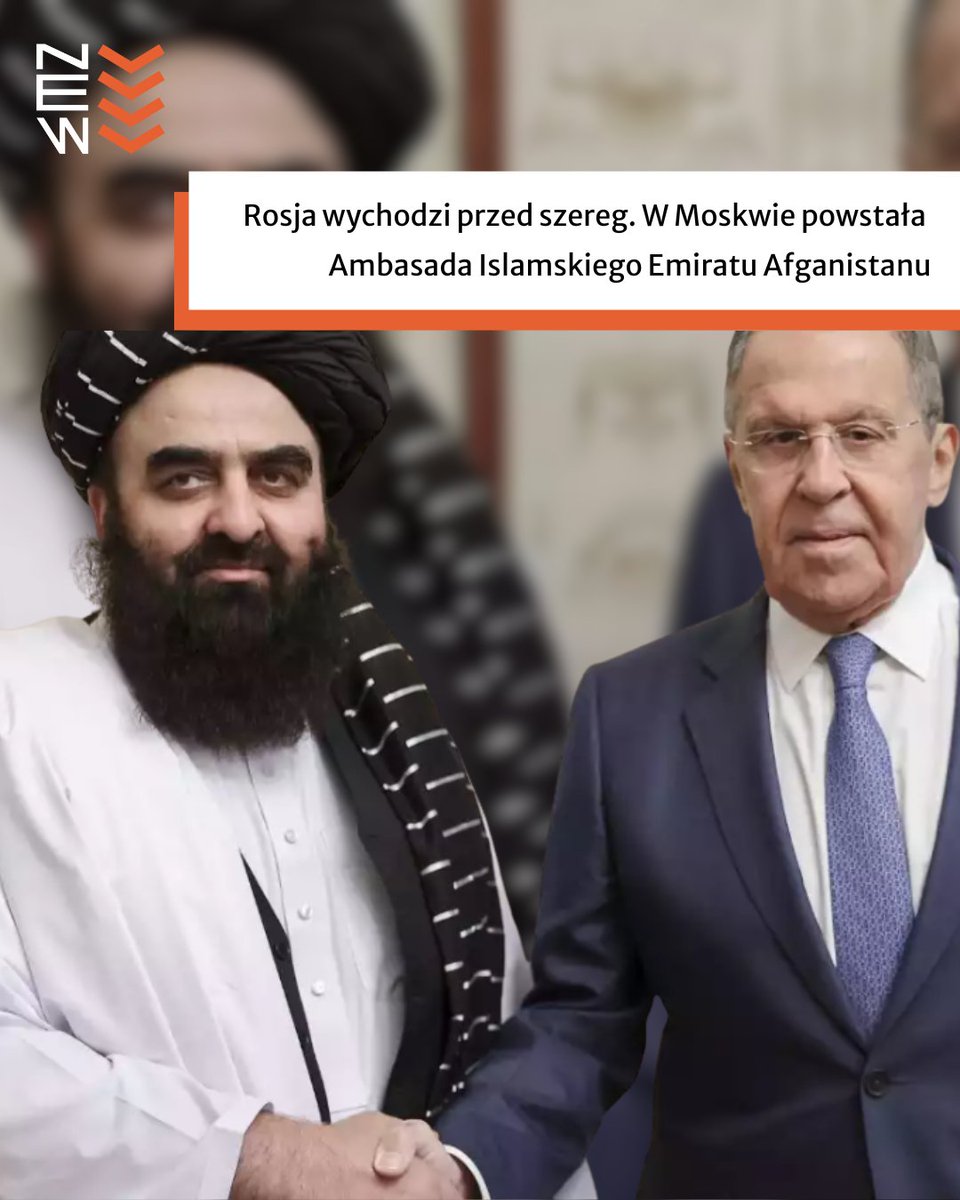 Rosja wychodzi przed szereg. W Moskwie powstała Ambasada Islamskiego Emiratu Afganistanu

𝗣𝗿𝘇𝗲𝗰𝘇𝘆𝘁𝗮𝗷𝗰𝗶𝗲 𝘁𝗲𝗸𝘀𝘁 𝗻𝗮 𝗻𝗮𝘀𝘇𝗲𝗷 𝘀𝘁𝗿𝗼𝗻𝗶𝗲 🌐
new.org.pl/5302,talibowie…

🇦🇫 🇷🇺

Na początku lipca 2025 roku biała flaga z wykaligrafowaną czarnymi literami szahadą
