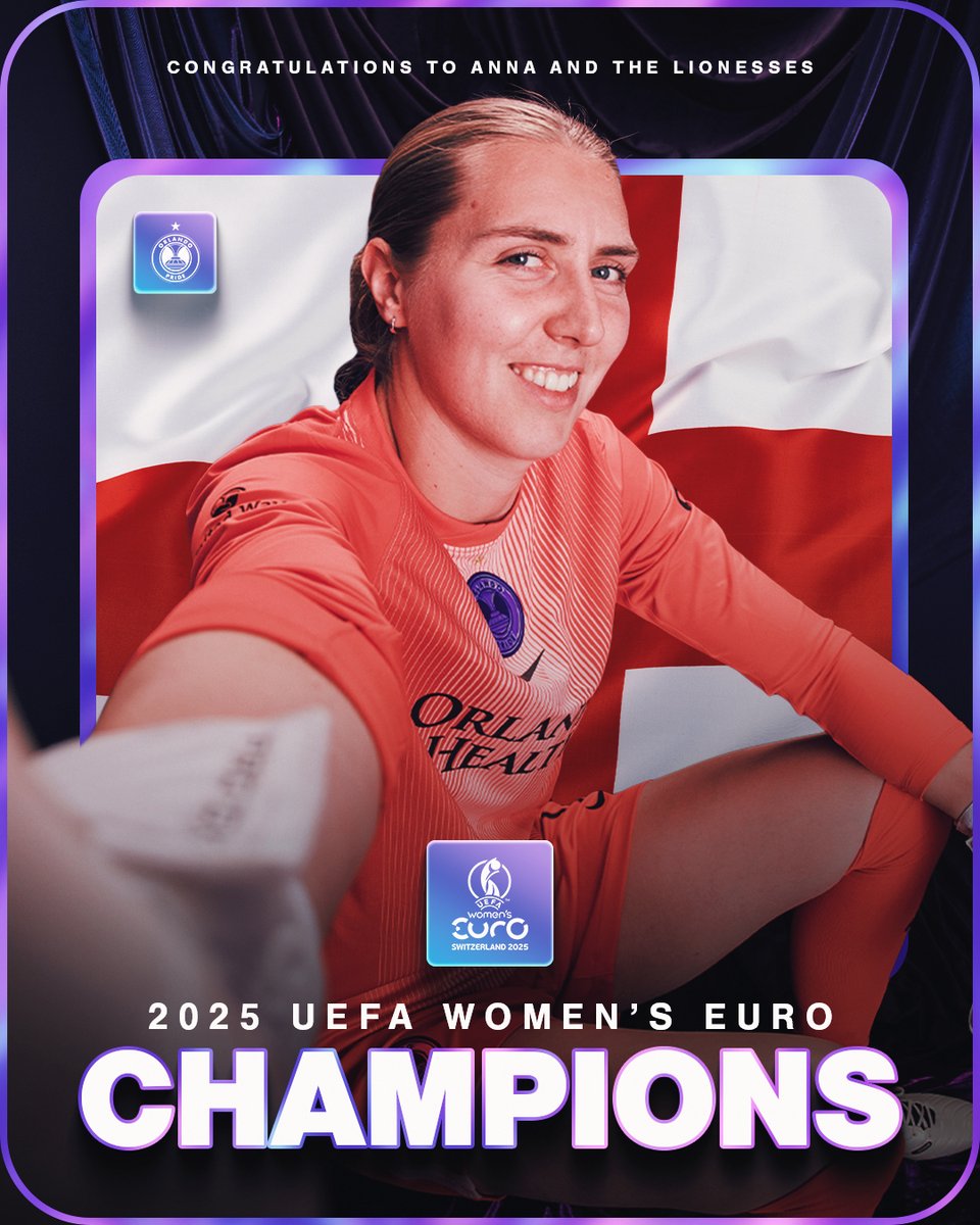 ORLPride's tweet image. Their reign continues 🏴
Anna and the @Lionesses are back-to-back @WEURO2025 Champions 🏆