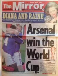 Stephpgold's tweet image. In 1998 this was the headline after France won the WC. I think it’s only right we get a similar headline tomorrow after England win the Euros!