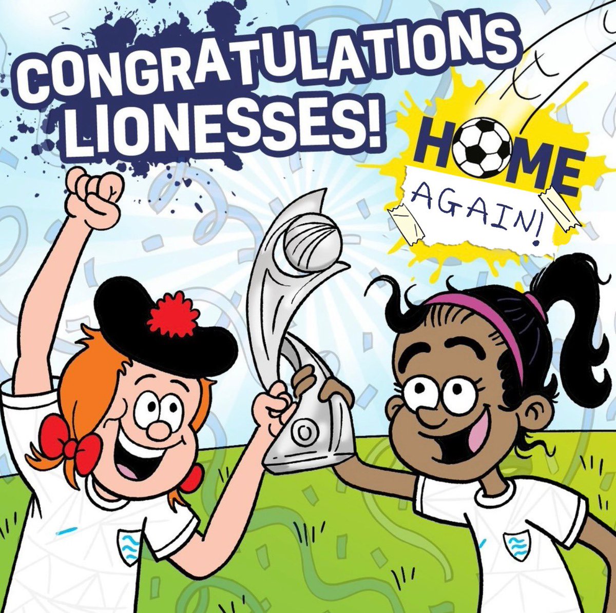 BeanoOfficial's tweet image. THEY’VE BROUGHT IT HOME AGAIN! 🏆
Congratulations @Lionesses. Beanotown is roaring! ⚽️
#Lionesses #ENGSPA #EurosFinal