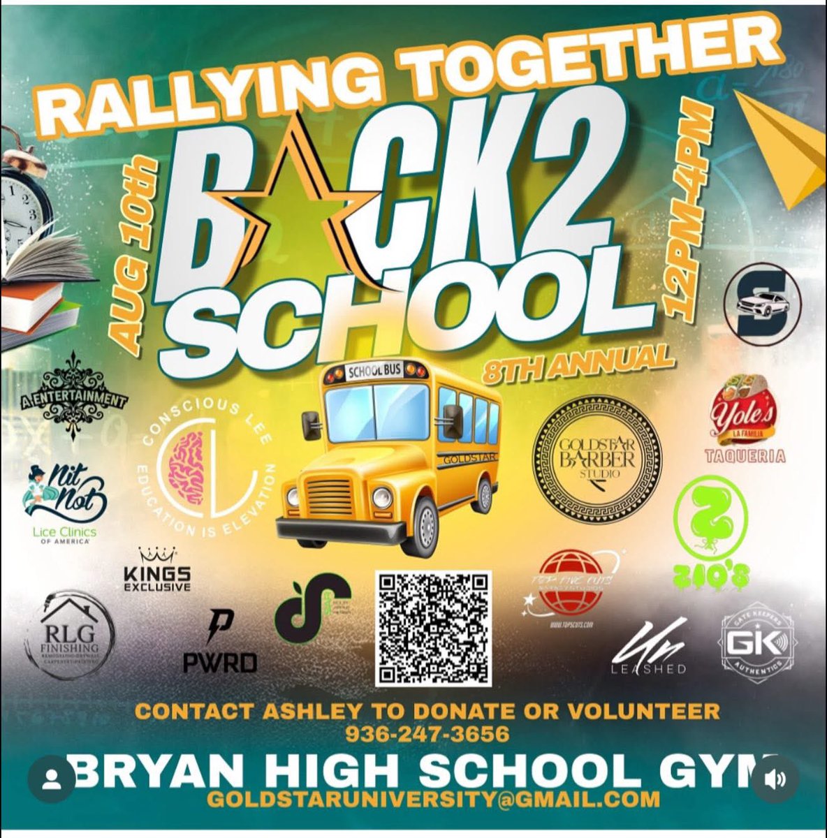 TheConsciousLee's tweet image. If you in Bryan/College Station, Texas pull up and get them kids some free school supplies, haircuts and hair done… August 10th at Bryan High School