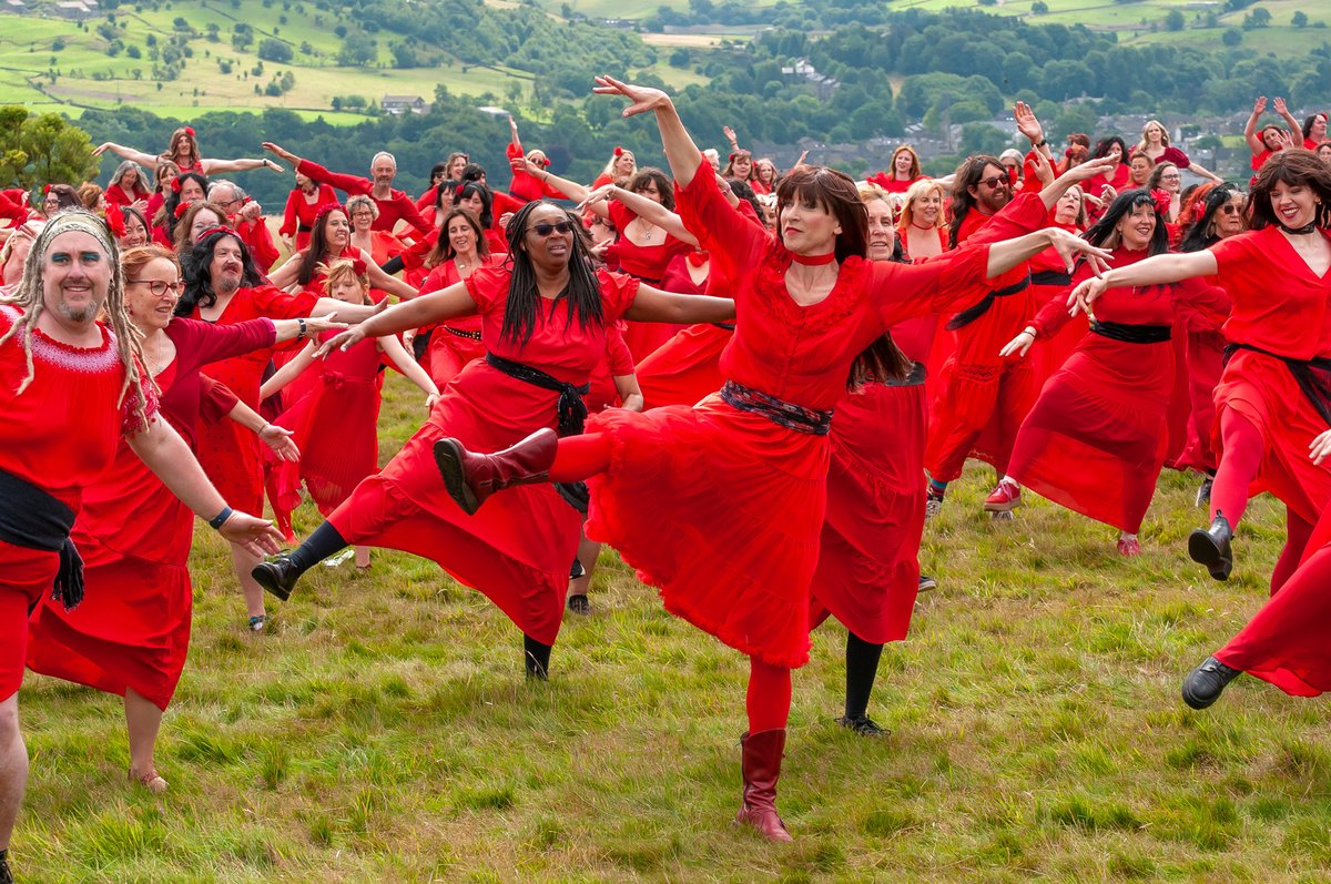 AFowlerPhoto's tweet image. Well, what can I say? A morning like no other up on Penistone Hill with the "Massed Wuther", 500 Kate Bushes dancing to Wuthering Heights in celebration of Kate's & Emily Brontë's shared birthday on 30th July. It was also held to raise awareness of the proposed destruction of…
