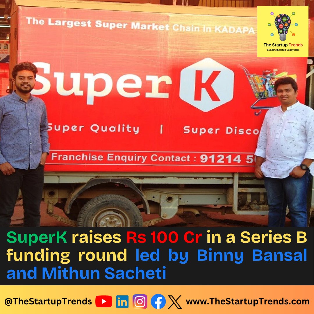 thestartuptrend's tweet image. Read full news: 👉 thestartuptrends.com/Blog/7299/Supe…

#funding #fundraising #fundingnews #businessnews #startups #SuperK #fundingalert #startupindia #thestartuptrends #startupnews #startupnewsindia