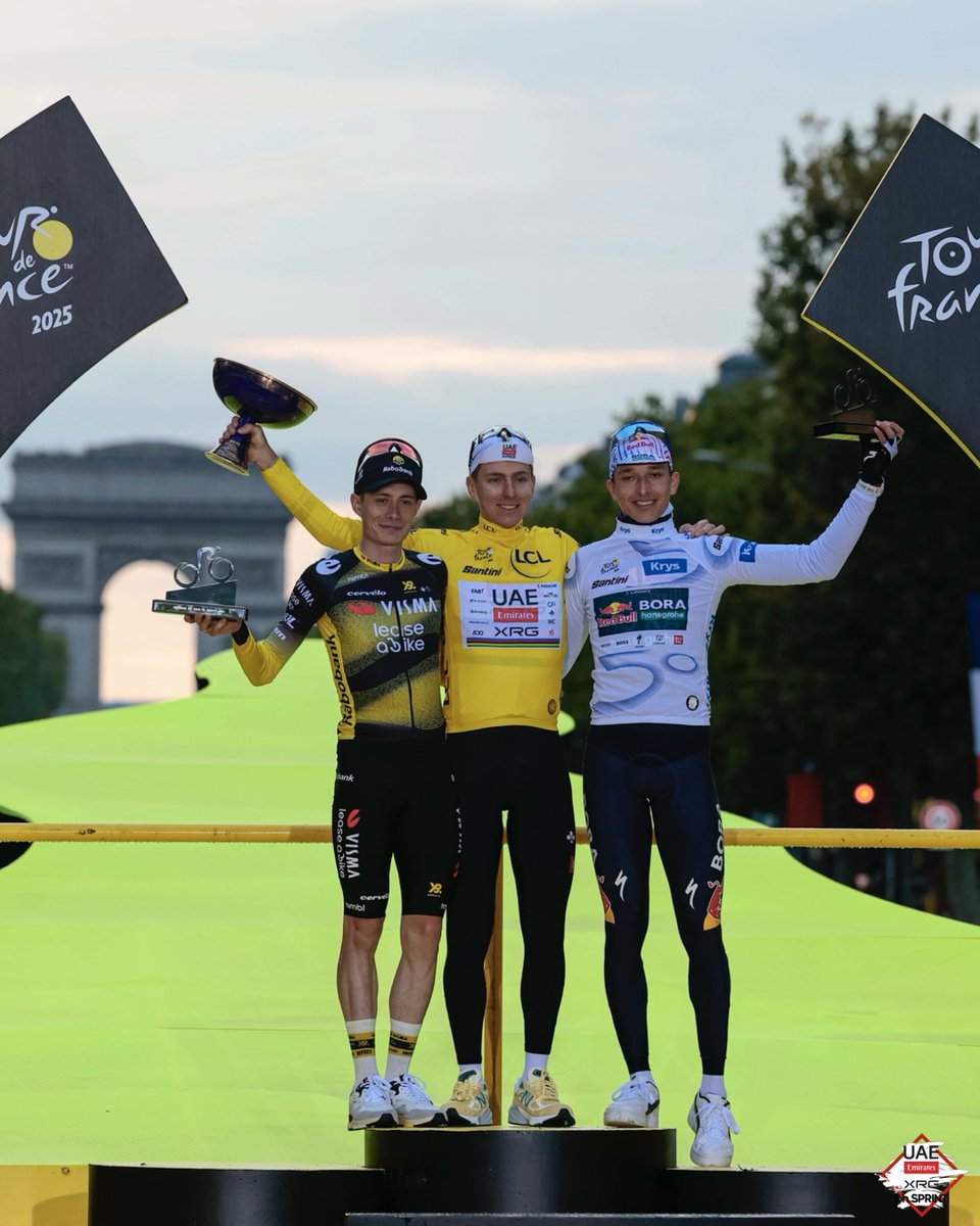 @UAE-TeamEmirates (@teamemiratesuae) on Twitter photo Vive <a href="/LeTour/">Tour de France™</a> 🇫🇷 #TDF2025
Your 2025 podium, headed up by <a href="/TamauPogi/">Tadej Pogačar</a> of UAE Team Emirates-XRG 💛 #WeAreUAE Vive <a href="/LeTour/">Tour de France™</a> 🇫🇷 #TDF2025
Your 2025 podium, headed up by <a href="/TamauPogi/">Tadej Pogačar</a> of UAE Team Emirates-XRG 💛 #WeAreUAE