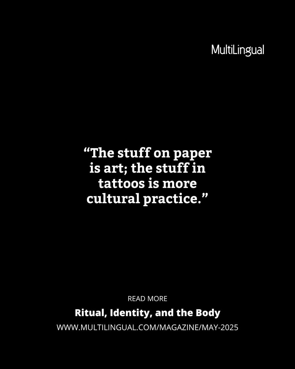multilingualmag's tweet image. Ritual, Identity, and the Body
From the May Issue, Tim Brookes explores the life and work of Kristian Kabuay, a cultural advocate reviving the endangered script Baybayin and the traditional tattooing practice batok.
Read the full article: buff.ly/4JgDnWx…