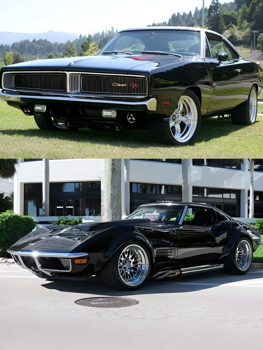 ♦️🔸️💎🔸️♦️🔹️💎🔹️♦️🔸️💎🔸️♦️

💎 Top or Bottom ❓️ 

🚗💨 Time to settle the score, car lovers! Top pic: the badass 1969 Dodge Charger RT Custom Resto Mod, roaring with muscle! Bottom pic: the sleek 1972 Chevrolet Corvette C3 Custom, turning heads with pure style!