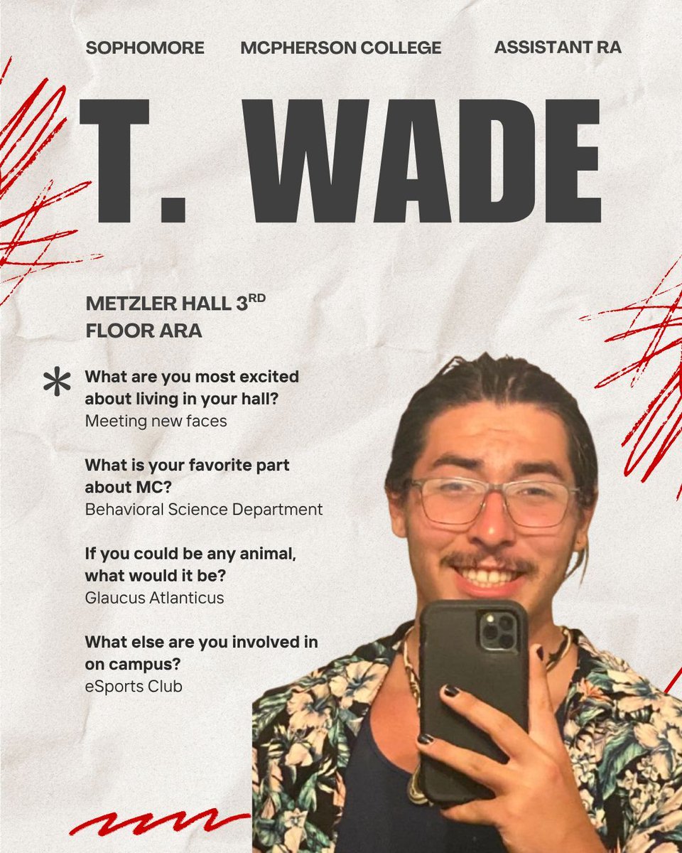 _MCStudentLife's tweet image. Meet ARA for Metzler Hall, Wade!