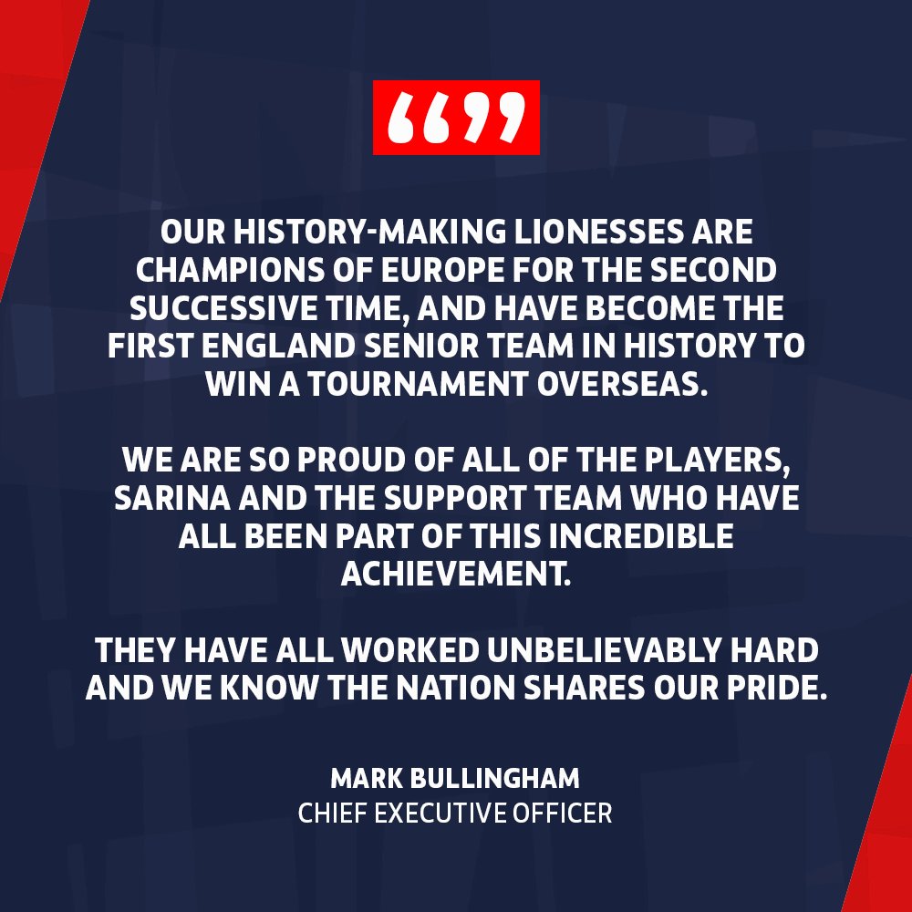 The FA (@fa) on Twitter photo "We know the nation shares our pride." โค๏ธ
A message from our CEO Mark Bullingham... "We know the nation shares our pride." โค๏ธ
A message from our CEO Mark Bullingham...