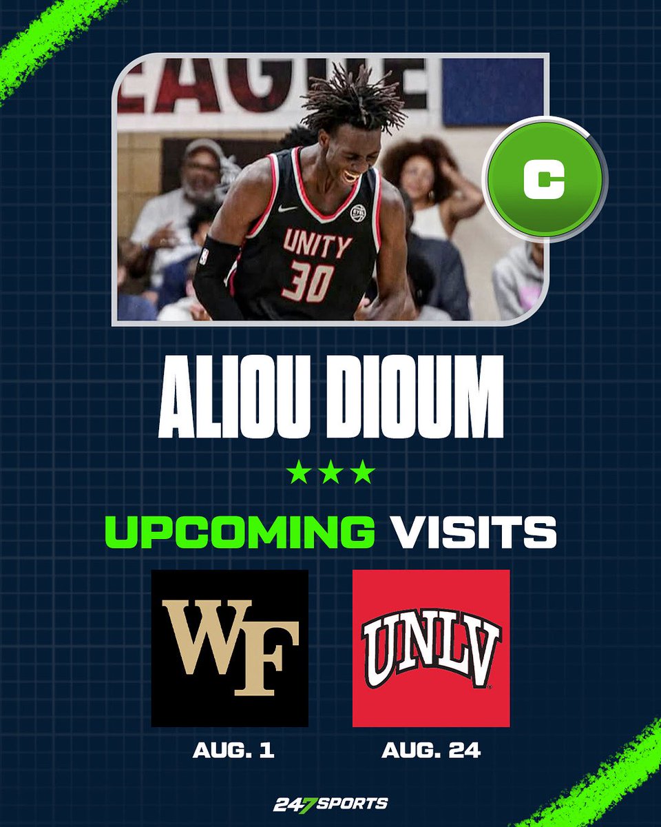 Three-star big man Aliou Dioum has locked in two visits so far, sources tell <a href="/247Sports/">247Sports</a> 

Wake Forest: August 1st
UNLV: August 24th

247sports.com/player/aliou-d…