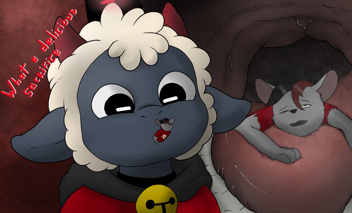 When you're tiny follower of the lamb, you should be ready for SNACKrifice~ 
#vorefurry #vore #furryart