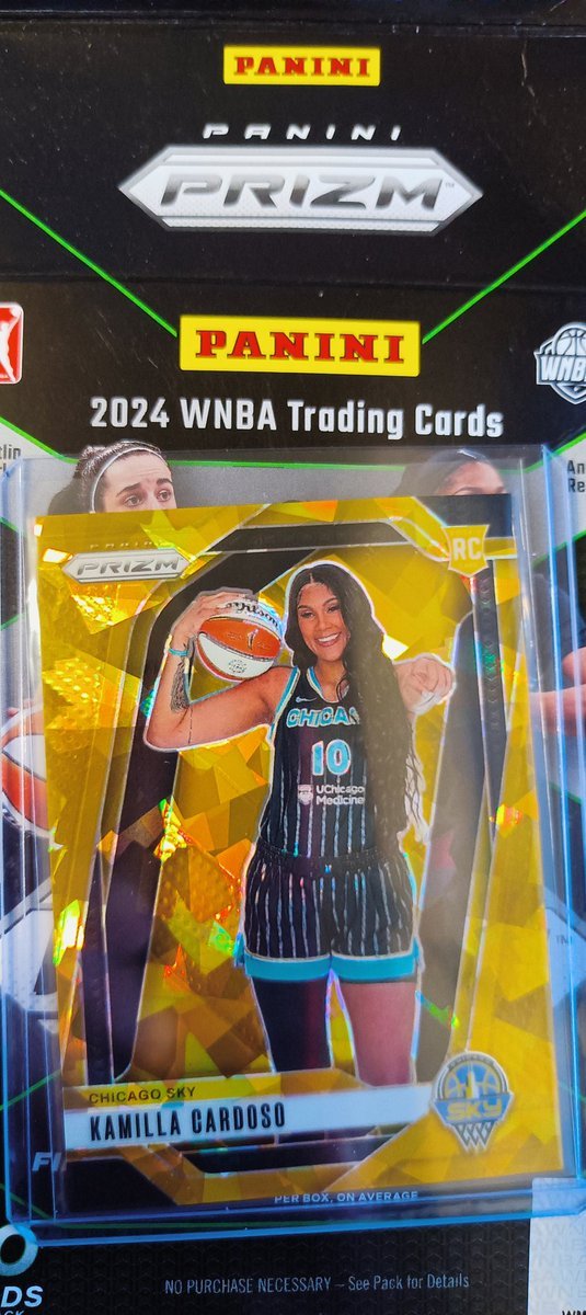 MrJdotETH's tweet image. Check out this 1-10 Kamilla Cardoso Gold Ice #149 2024 Panini Prizm WNBA trading card
I need to get it graded🧐
sportscardspro.com/game/basketbal…
Are you watching @chicagosky vs @IndianaFever today? You can watch Kamilla Cardoso in action🙀🔥🔥