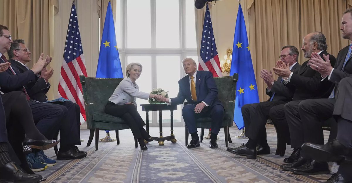 The EU narrowly avoided Trump’s threat of 30% tariffs by agreeing to a 15% US tariff on most European exports.
The EU avoids a full-blown trade war that could have cost over €90B. 
It’s damage control - not victory.