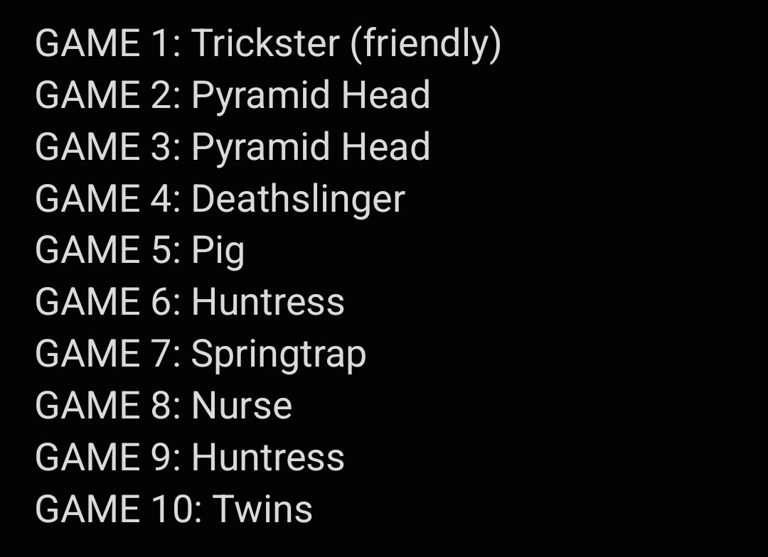 GAMZEEL1KER's tweet image. my last 10 killer games... guys... 20% of my games were against pphead... we need to nerf him NOW!!