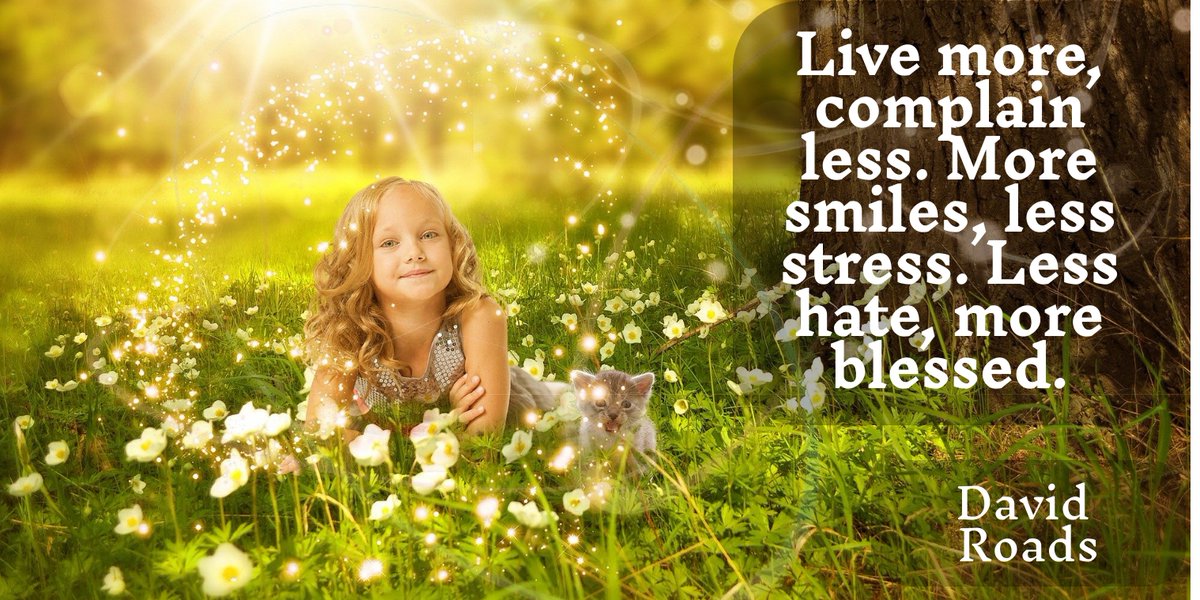ChristaN7777's tweet image. Live more, complain less.
More smiles, less stress.
Less hate, more blessed.
- David Roads #quote