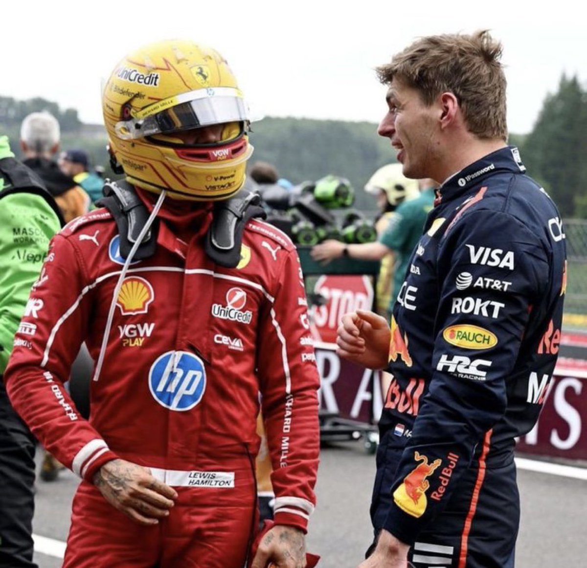 Lewis Hamilton: “We obviously started the race a little too late, I would say. I kept shouting, it’s ready to go, it’s ready to go.”

Max Verstappen: “It just ruins a nice, classic wet race. It’s a shame for everyone.”

Let them race.