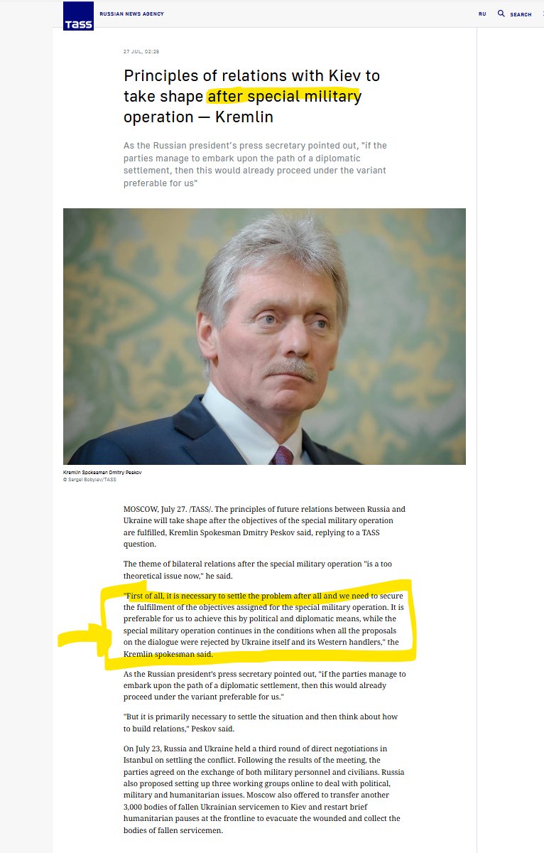 Energy_Tidbits's tweet image. Ukraine and its &quot;Western handlers&quot;  rejected RUS proposals for a deal

&quot;First of all, it is necessary to settle the problem after all and we need to secure the fulfillment of the objectives assigned for the special military operation. It is preferable for us to achieve this by…