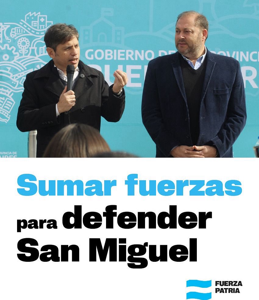 gastondaus's tweet photo. El 7 de septiembre tenemos una tarea urgente: sumar fuerzas para frenar a Milei y defender el futuro de San Miguel.

@FuerzaPatria🇦🇷
@Gabrielakatopodis 1er. Senador
@JuanjoCastro 1er. concejal
#FuerzaPatriaSanMiguel https://t.co/e4C9u6tinT